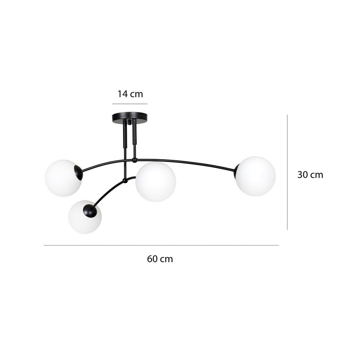 Schéma de dimensions du plafonnier, vue de face avec cotes 60 cm et 30 cm