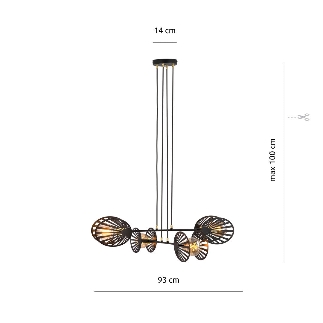 Schéma coté indiquant 93 cm de large et 100 cm de hauteur maximale