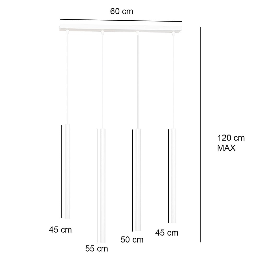 Schéma de dimensions indiquant barre de 60 cm et hauteur maximale de 120 cm