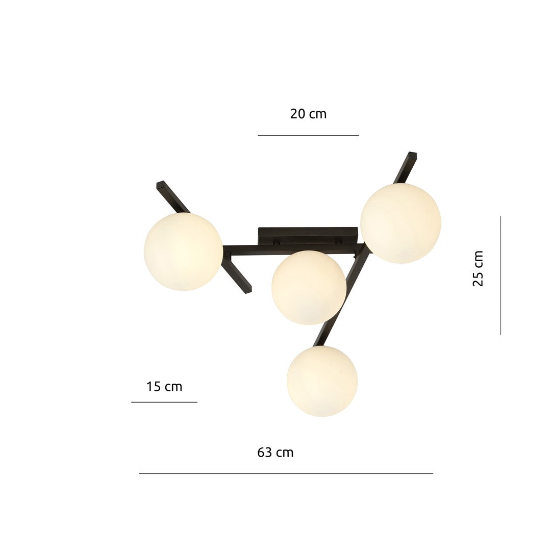 Schéma coté indiquant 63 cm de large et 25 cm de hauteur totale