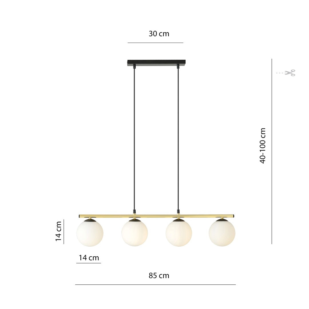 Schéma coté : largeur 85 cm, hauteur réglable de 40 à 100 cm