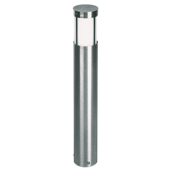 Borne lumineuse d'extérieur Excellente Primo en verre, argenté et blanc, Ø 10,3 cm, IP44