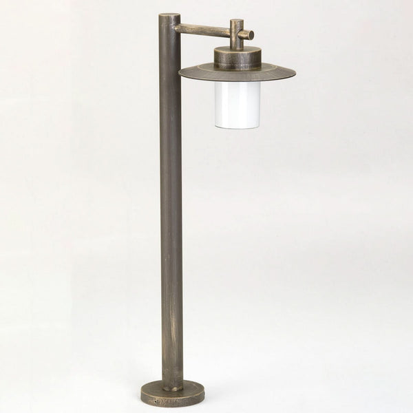 Borne lumineuse d'extérieur Style en verre, marron et blanc, hauteur 88,5 cm, IP44