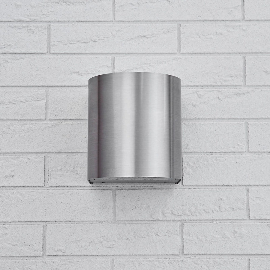 Applique d'extérieur LED Lenis en aluminium, acier inoxydable, hauteur 15,5 cm, IP44