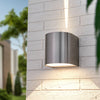 Applique d'extérieur LED Lenis en aluminium, acier inoxydable, hauteur 15,5 cm, IP44