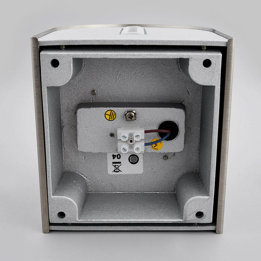 Applique d'extérieur LED Lenis en aluminium, acier inoxydable, hauteur 15,5 cm, IP44