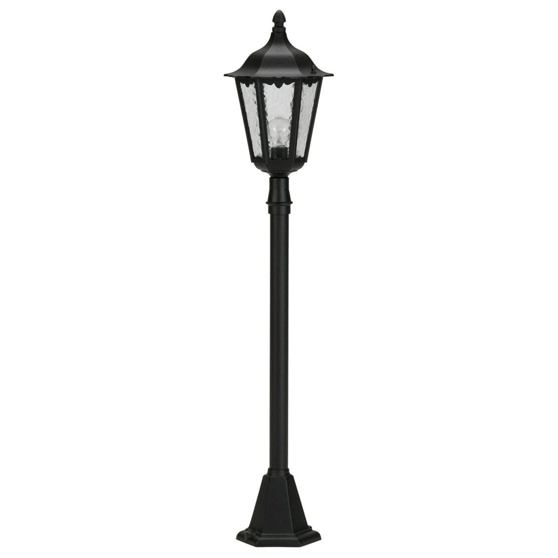 Borne lumineuse d'extérieur 4142 en verre, noir et transparent, Ø 24 cm