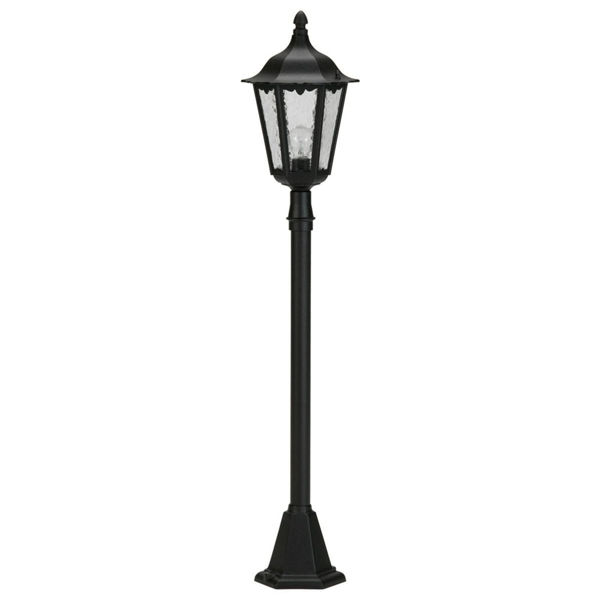 Borne lumineuse d'extérieur 4142 en verre, noir et transparent, Ø 24 cm