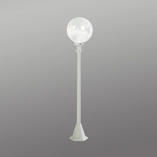 Borne lumineuse d'extérieur en verre, blanc et transparent, hauteur 120 cm, IP44