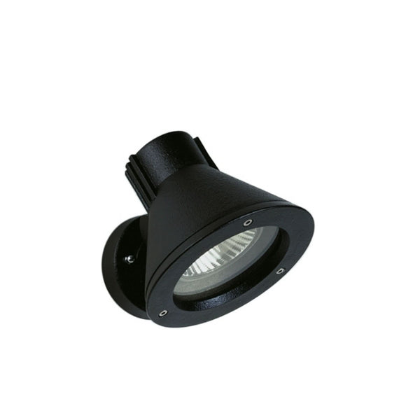 Projecteur d'extérieur 643S en verre, noir et transparent, hauteur 19,8 cm, IP54
