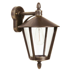 Applique d'extérieur 665 en aluminium, marron et laiton, Ø 26 cm, IP44