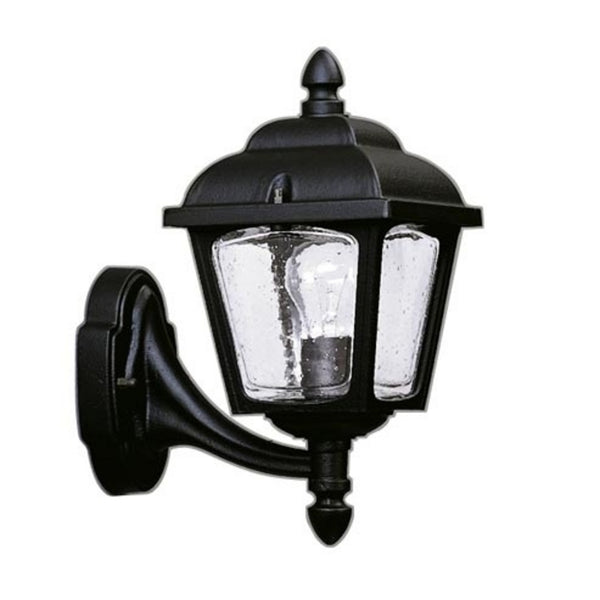 Applique d'extérieur Rustique 719 en verre, noir, hauteur 35 cm, IP44