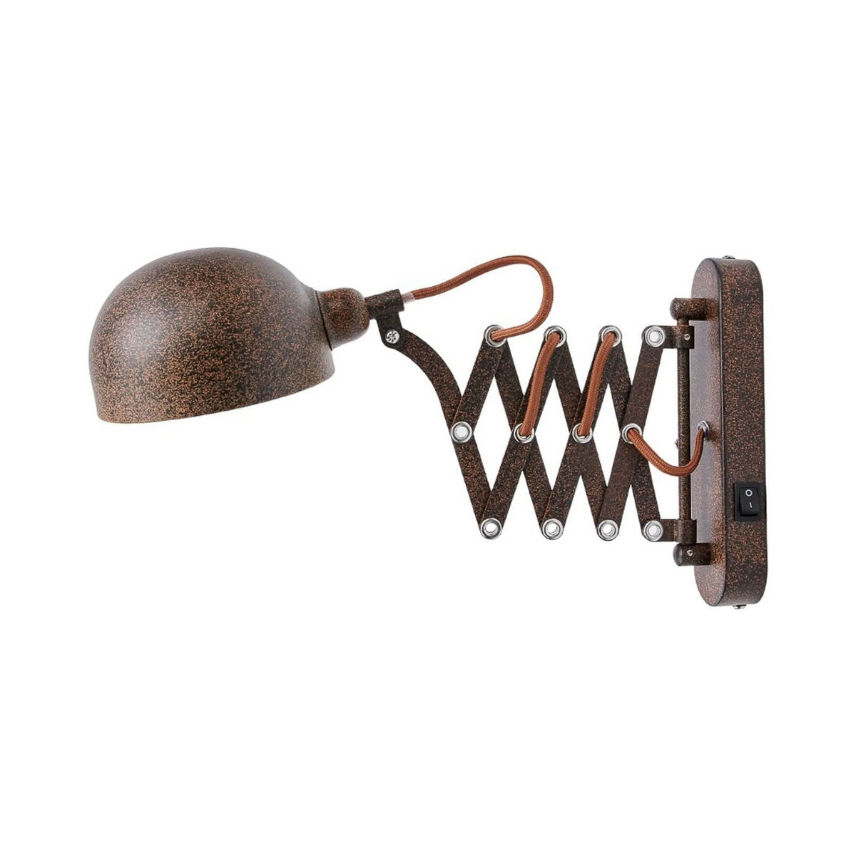 Applique murale en métal, rouille et doré, hauteur 23 cm