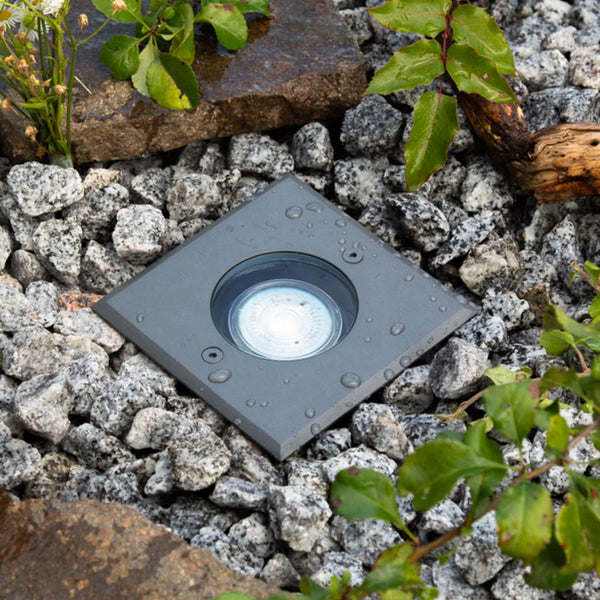 Spot encastré de sol d'extérieur Talpa en aluminium, anthracite, Ø 12,5 cm, 3000 K, 35 W, hauteur 11 cm, longueur 12 cm