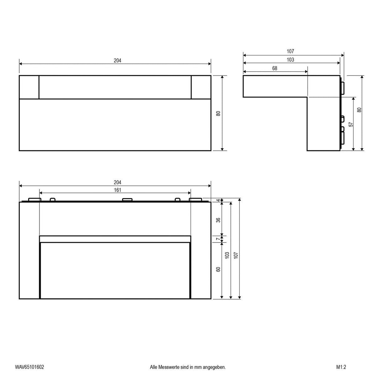 Applique d'extérieur LED Wav en verre, anthracite, hauteur 8 cm, IP65