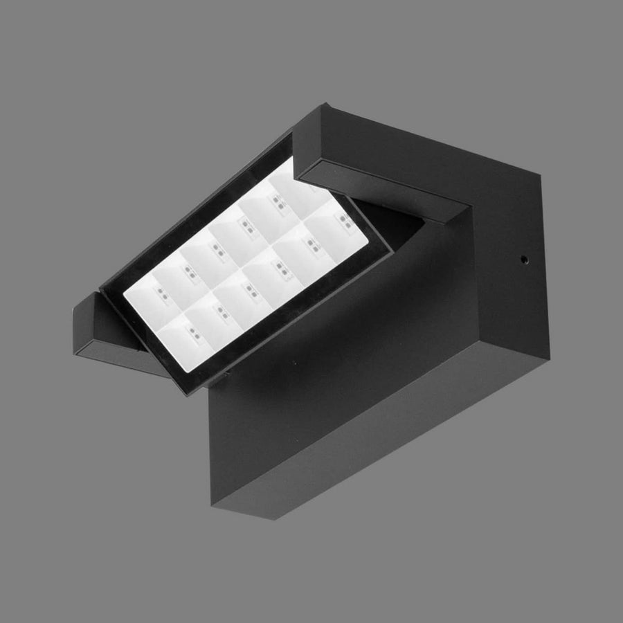 Applique d'extérieur LED Wav en verre, anthracite, hauteur 8 cm, IP65