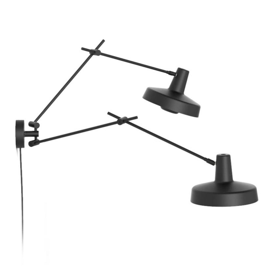 Applique murale Arigato 2 70 en aluminium, noir, 2 lumières, Ø 23 cm