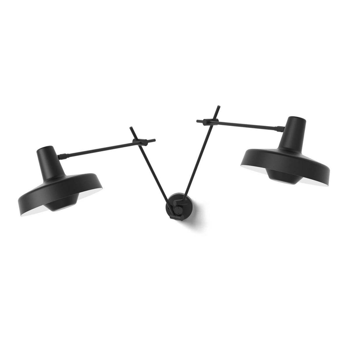 Applique murale Arigato 2 70 en aluminium, noir, 2 lumières, Ø 23 cm