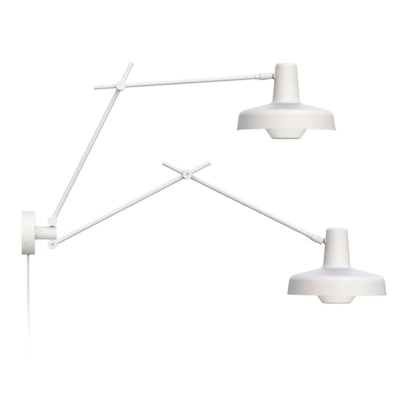 Applique murale Arigato en aluminium, blanc, 2 lumières, Ø 23 cm, 70 W