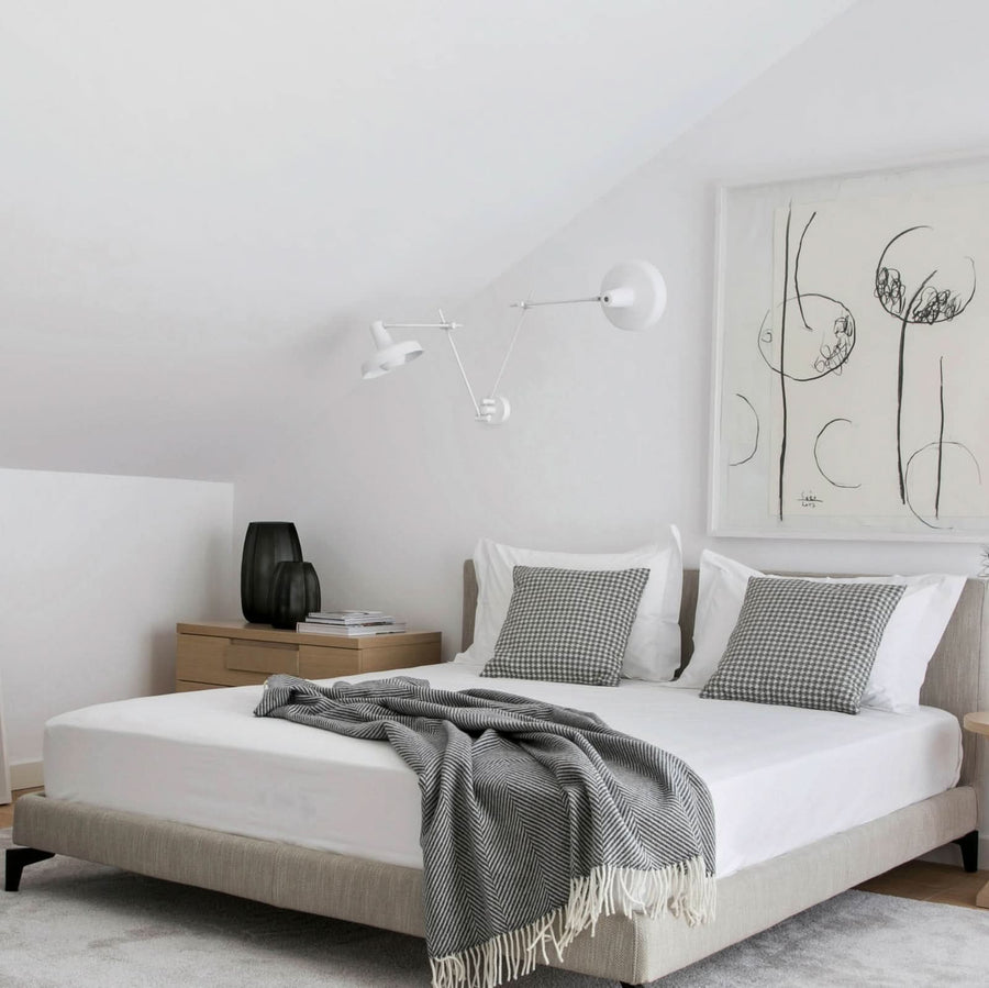 Applique murale Arigato en aluminium, blanc, 2 lumières, Ø 23 cm, 70 W