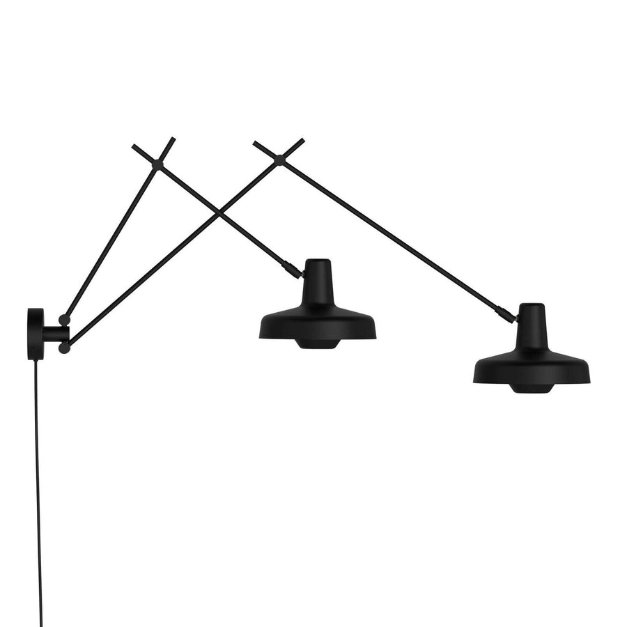 Applique murale Arigato en aluminium, noir, 2 lumières, Ø 23 cm