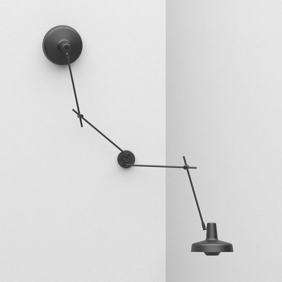 Applique murale Arigato en aluminium, noir, 2 lumières, Ø 23 cm