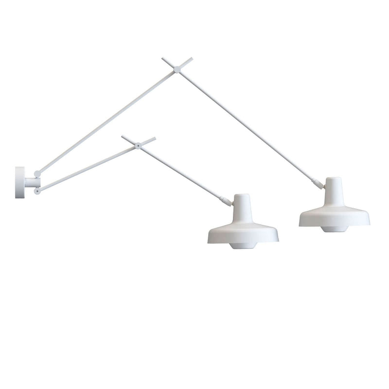Applique murale Arigato en aluminium, blanc, 2 lumières, Ø 23 cm, 70 W, modèle 2