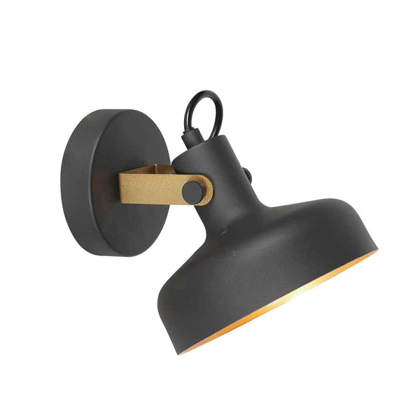 Wandleuchte Prato 4118ZW schwarz mit E14-Fassung