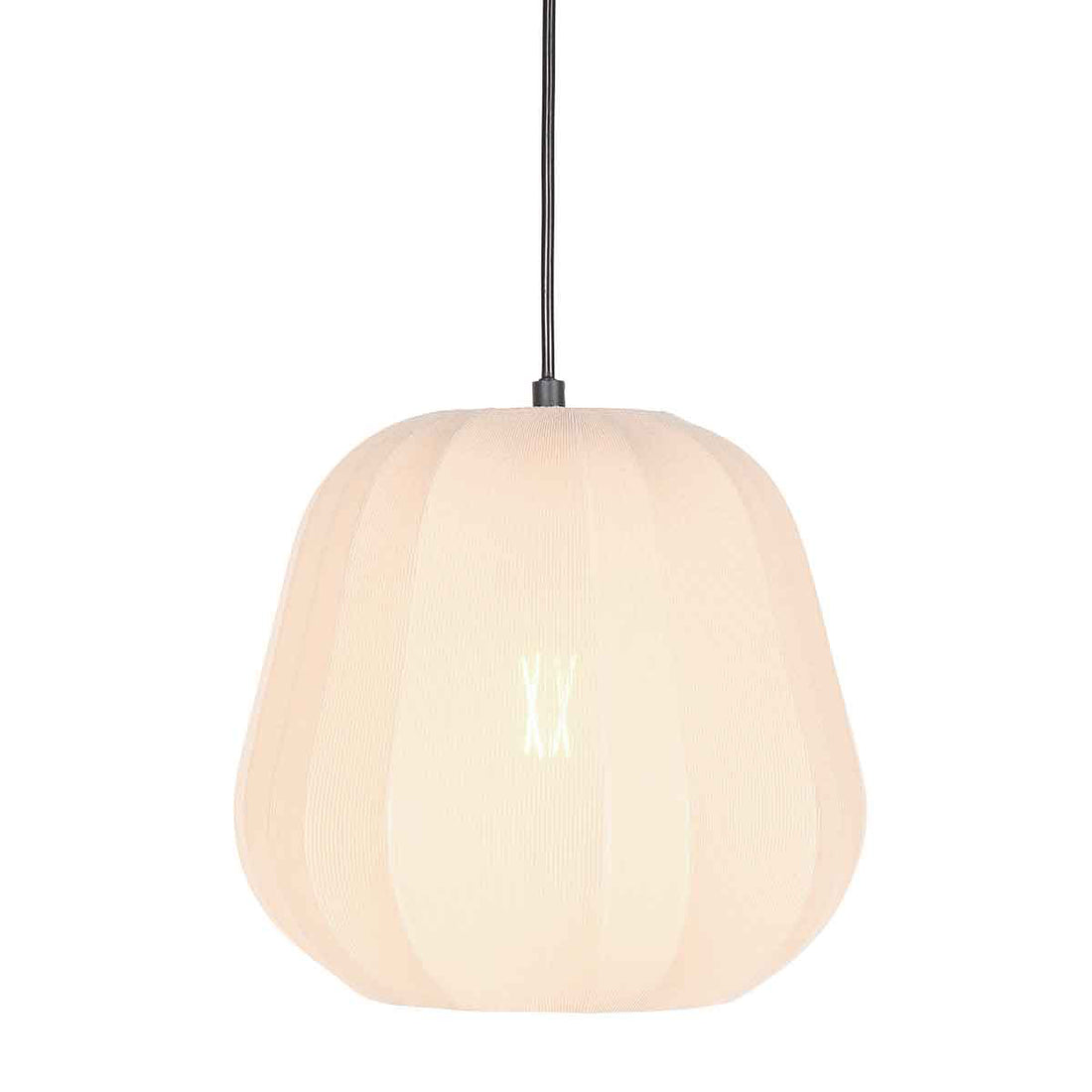 Hängeleuchte aus cremefarbenem Leinen, Ø 28 cm, höhenverstellbar | Sandfarben