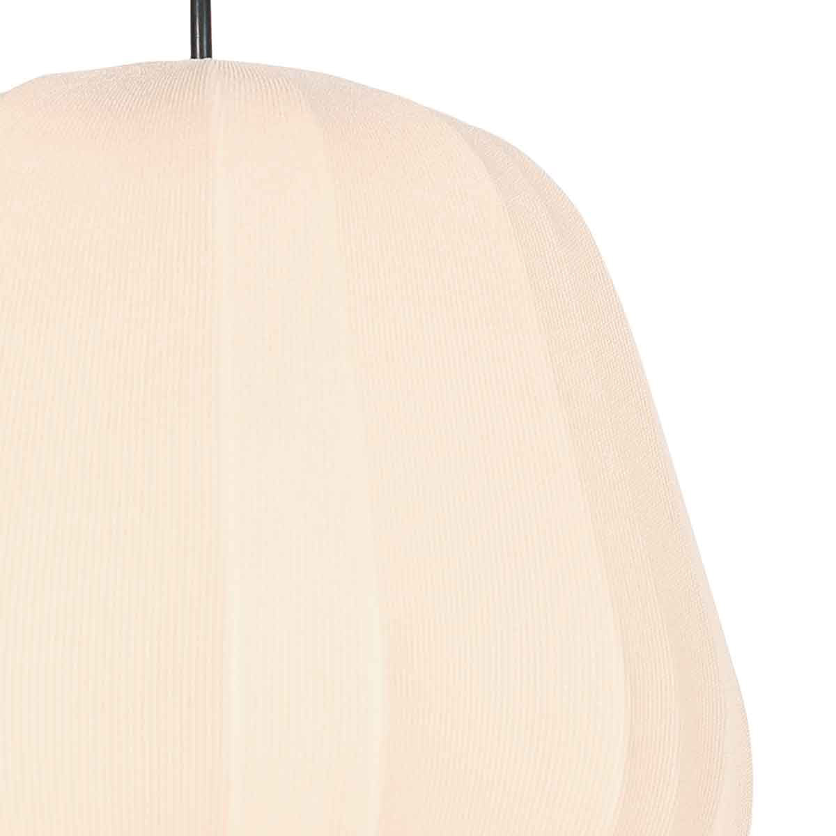 Détail du tissage en lin crème de la suspension Sablée