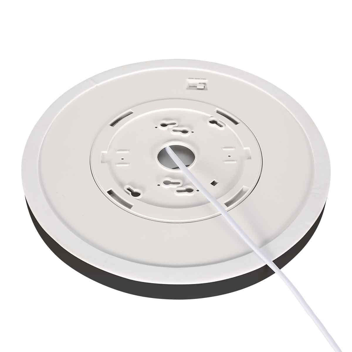 Vue arrière détaillant la platine de fixation blanche et ses découpes