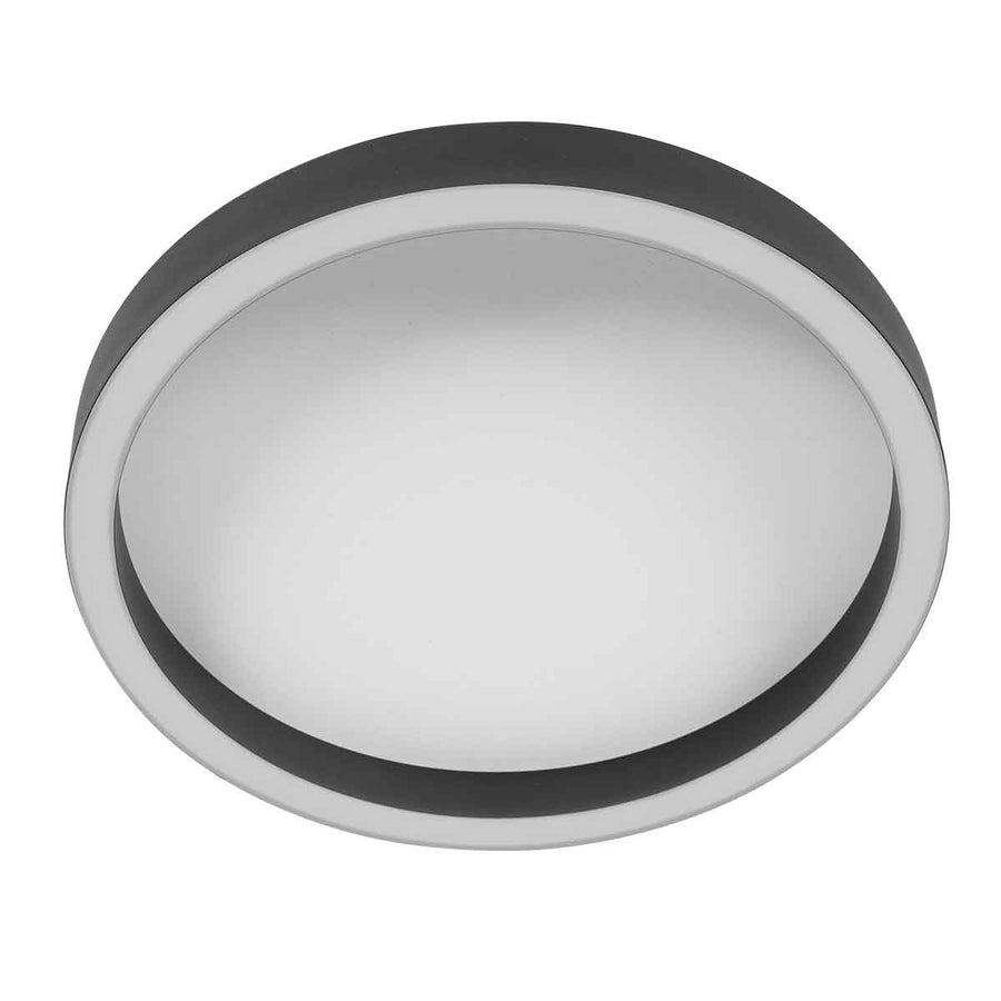 Vue du dessous détaillant l'anneau noir fin et la surface diffusante blanche