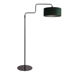 Schwarze Stehlampe Bloeba 4165ZW mit grünem Samtschirm