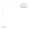Weiße Stehlampe Sparkled Light 4185W mit flachem, rundem Lampenschirm aus weißer Seide
