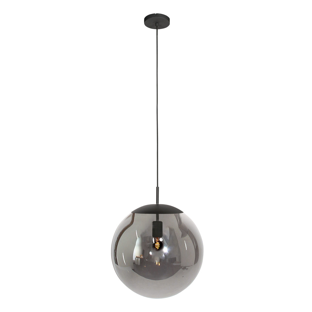 Suspension globe verre fumé Bollique Ø40 cm