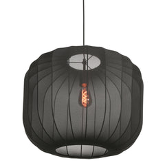 Schwarze Hängeleuchte Sable 4192ZW – elegante Beleuchtung mit luxuriösem Leinen-Lampenschirm