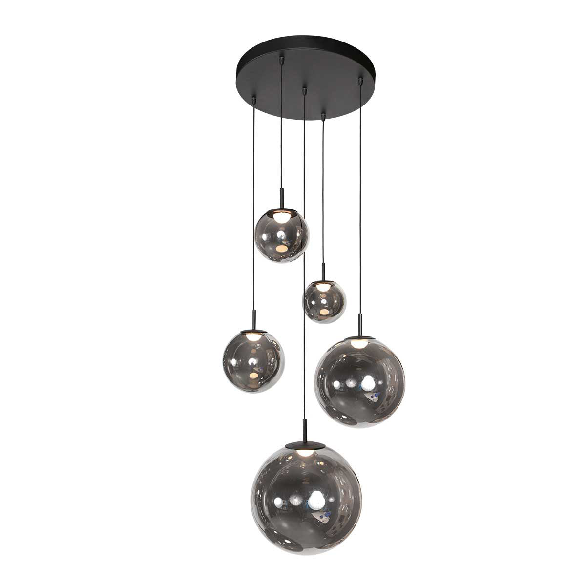 Suspension cascade escalier noire, câble 350 cm Ø 60 cm — vue 2