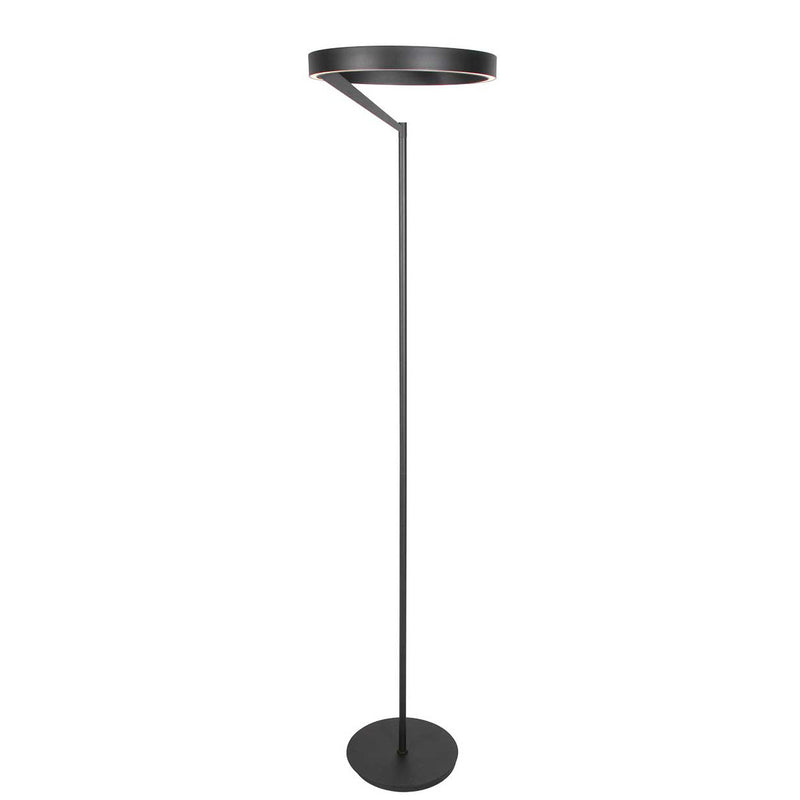Stehleuchte rund schwarz Mykty 4201ZW – Ø 40 cm, Höhe 170 cm, 5200 Lumen, mit Fußdimmer