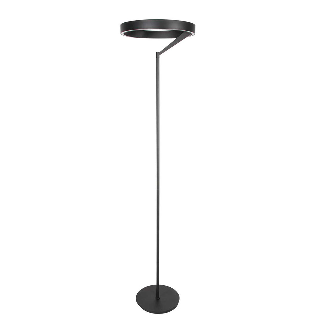 Stehleuchte rund schwarz Mykty 4201ZW – Ø 40 cm, Höhe 170 cm, 5200 Lumen, mit Fußdimmer