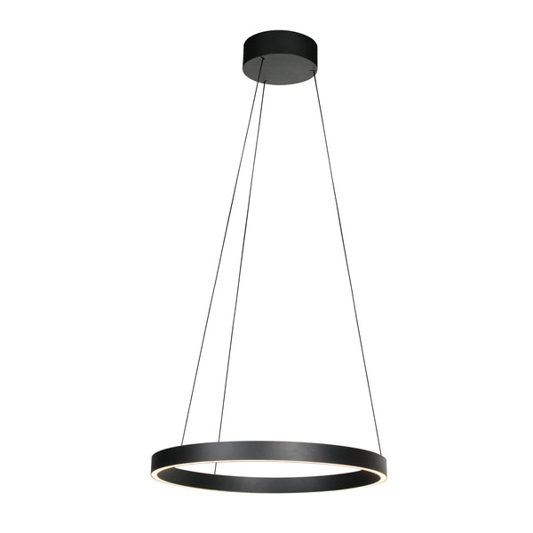 Runde schwarze Hängeleuchte Mykty 4203ZW – 60 cm Durchmesser, höhenverstellbar mit Cable Lift, 7800 Lumen