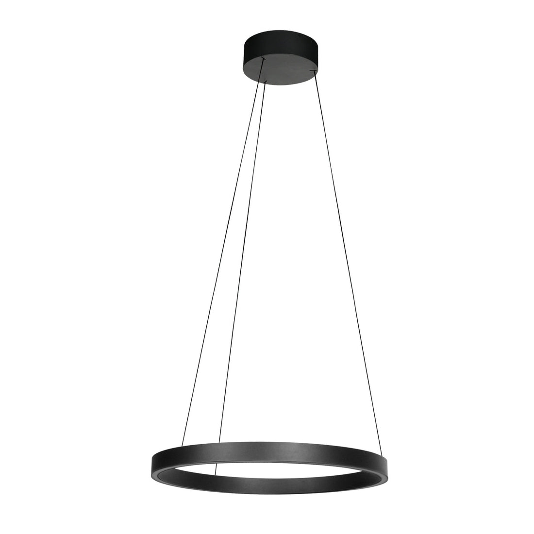 Runde schwarze Hängeleuchte Mykty 4203ZW – 60 cm Durchmesser, höhenverstellbar mit Cable Lift, 7800 Lumen