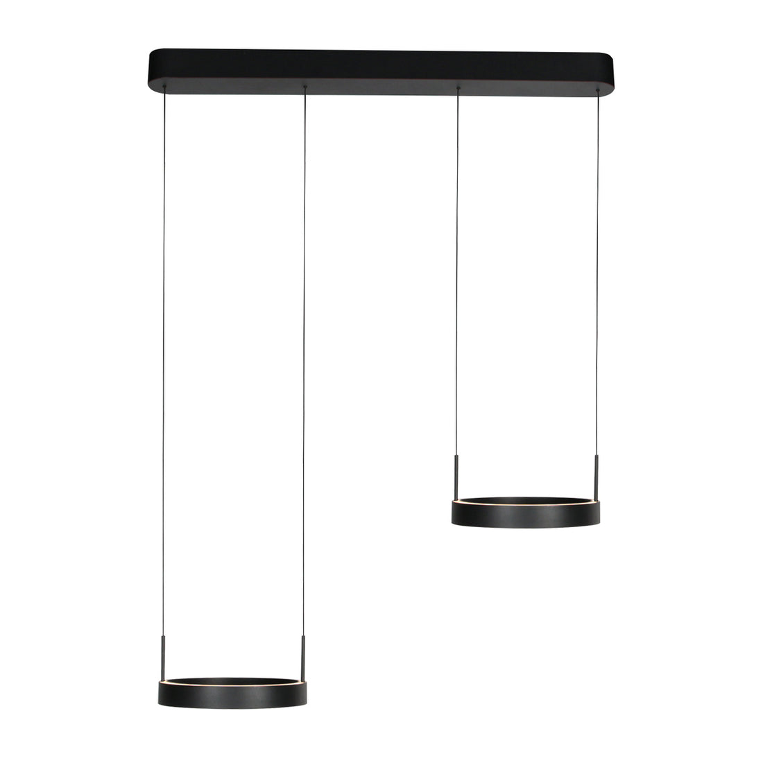 Doppelring-Pendelleuchte schwarz, LED oben und unten 6500 lm | Mykty