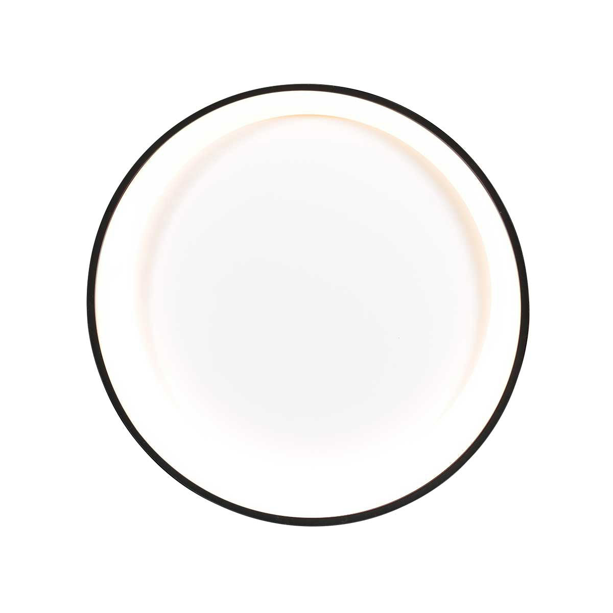 Vue du dessous éteinte, cercle noir et large diffuseur blanc