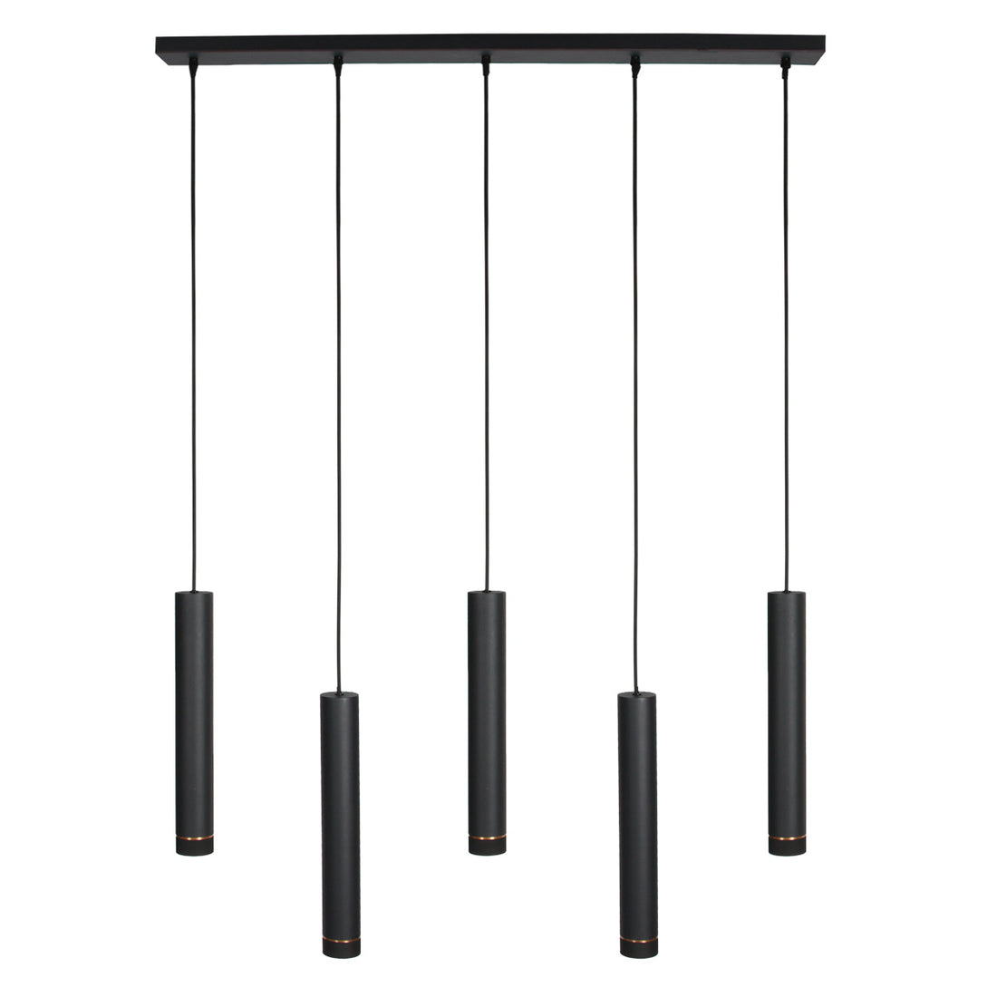Hängeleuchte 5-flammig GU10 schwarz, höhenverstellbar 45-150 cm | DownLume