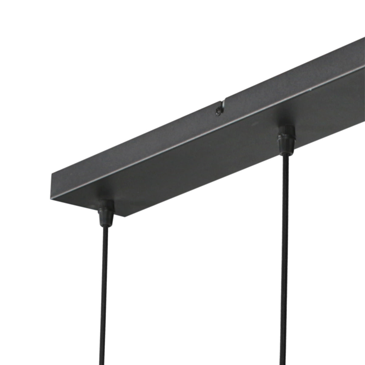 Suspension barre noire HaloSwap aux suspensions décalées, design contemporain – Designix.fr