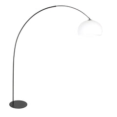 Schwarze Stehleuchte Curve 4259ZW mit kugelförmigem weißem Kunststoffschirm – einzigartiges Design und funktionale Nutzung