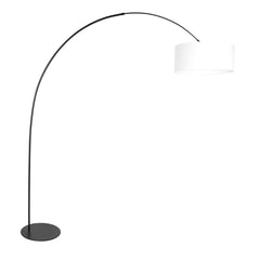 Schwarze Stehlampe Curve 4267ZW mit Lampenschirm aus grobem Leinen – einzigartiges Design und funktionale Nutzung