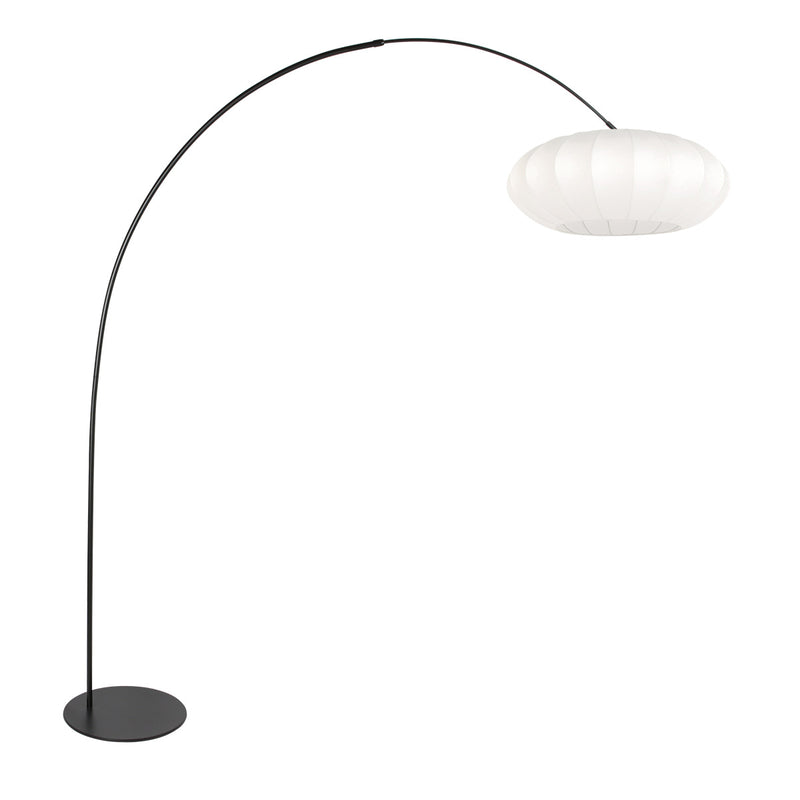 Schwarze Stehleuchte Curve 4272ZW mit weißem Seidenschirm – einzigartiges Design und funktionale Nutzung
