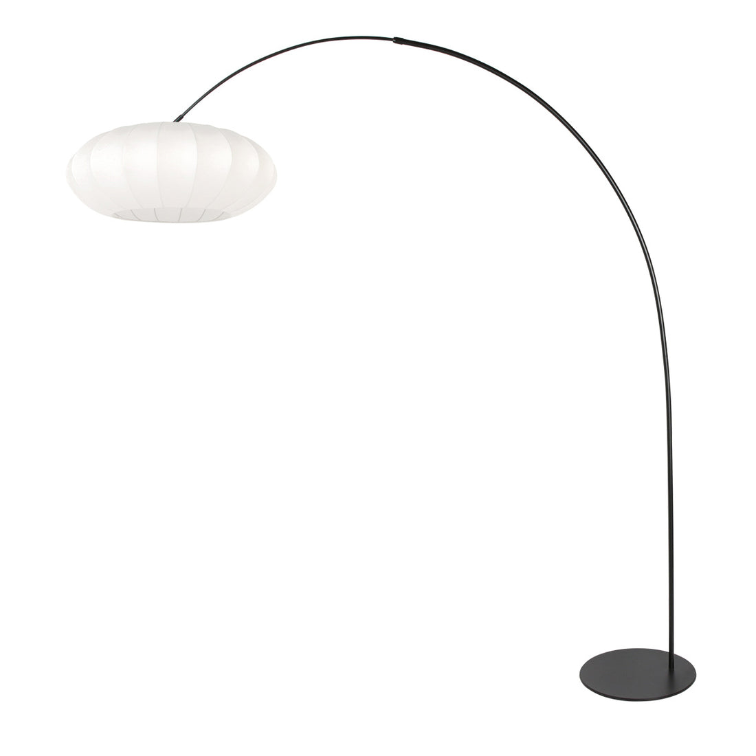 Schwarze Stehleuchte Curve 4272ZW mit weißem Seidenschirm – einzigartiges Design und funktionale Nutzung
