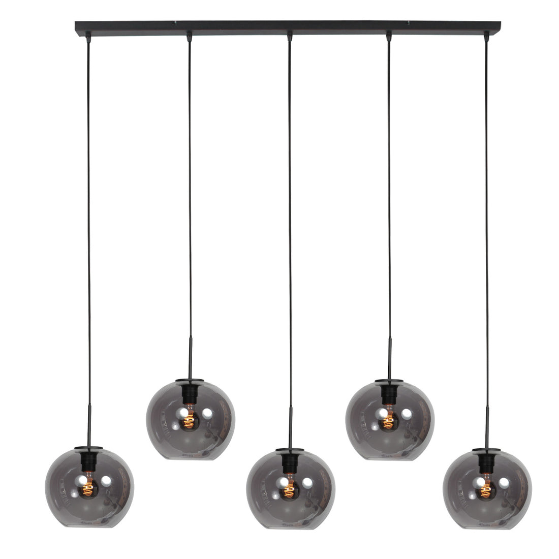HaloSwap 4288ZW – Längliche schwarze Hängeleuchte mit elegantem Rauchglas
